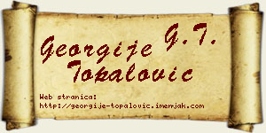 Georgije Topalović vizit kartica